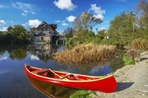 Images Dated 1st June 2021: Red Canoe & Houghton Mill, Houghton, Cambridgeshire, England