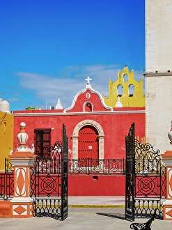 City Of Campeche Prints: Red Chapel next to the Our Lady of the Immaculate Conception Cathedral