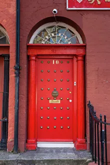 China Town Prints: Red door in China Town, Liverpool, Merseyside, England, UK