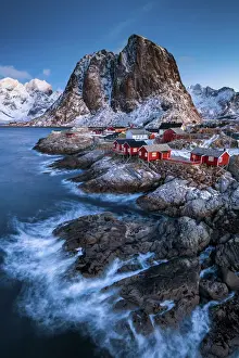 Hamnoy Prints: Red Fishing Cabins at Hamnoy, Lofoten Islands, Norway
