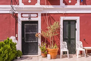 Corfu Town Gallery: Red house, Corfu Town, Corfu, Ionian Islands, Greece