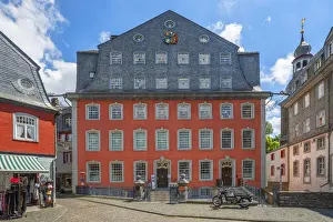 Nordrhein Westfalen Prints: Red house, Monschau, Eifel, North Rhine-Westphalia, Germany