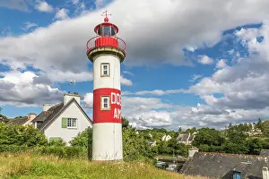Coastal Town Prints: The red lighthouse of Doelan, Clohars-Carnoet, Finistere, Brittany, France