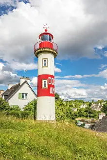 Coastal Landscape Prints: The red lighthouse of Doelan, Clohars-Carnoet, Finistere, Brittany, France