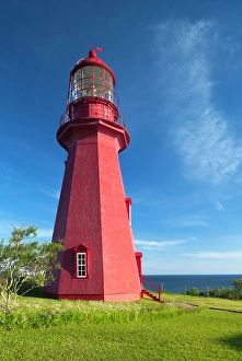 La Belle Province Prints: Red lighthouse on the Gaspe Peninsula, La Martre, Quebec, Canada