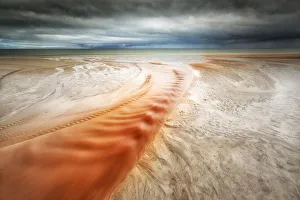 The red river in Traigh Mhor beach, North Tolsta, Hebrides, Scotland, United Kingdom