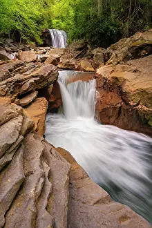 Cascade Prints: Red rocks at Douglas Falls, Thomas, West Virginia, USA