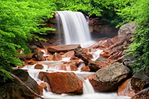 Cascade Prints: Red rocks at Douglas Falls, Thomas, West Virginia, USA