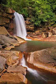 Q3 2025 Prints: Red rocks at Douglas Falls, Thomas, West Virginia, USA
