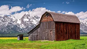 Wyoming Prints: Reed Moulton barn, Mormon Row, Grand Teton National Park, Wyoming, USA