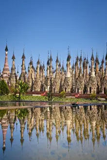 Stupas Prints: Reflection of Kakku Pagodas (AKA Mwe Taw Kakku Pagodas Complex), Taunggyi District