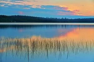 Images Dated 28th March 2023: Reflection on Lac des Sables at sunset Belleterre, Quebec, Canada