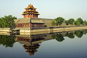 A reflection of a Palace Wall Tower surrounded by the
