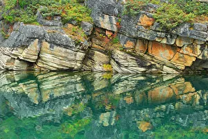 Horseshoe Lake Prints: Reflection of shoreline rocks in Horseshoe Lake, Jasper National Park, Alberta, Canada