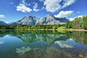 Images Dated 14th June 2023: Reflection of Wedge Pond and Mt.Kidd, Canadian Rocky Mountains, Kananaskis Country, Alberta, Canada