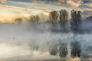 Adda Gallery: Reflections on Adda river at dawn, Lecco Province, Lombardy, Italy