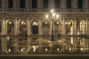 Images Dated 11th June 2021: Reflections created by the 'acqua alta'(High Tide) in Piazza San Marco, Venice