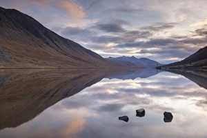Images Dated 2nd December 2016: Reflections on Loch Etive at sunset, Glen Etive, Scotland. Winter (December) 2016