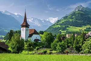 Protestant Prints: Reformed church, Frutigen, Canton of Bern, Switzerland