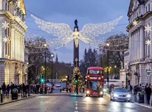 Images Dated 19th December 2017: Regent Street with Christmas Illuminations at twilight, London, England, United Kingdom
