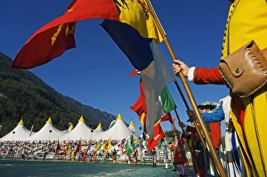 Continental Gallery: Regional flags of Switzerland are paraded at the Unspunnen