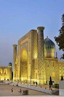 Images Dated 19th December 2017: The Registan square and Sher-Dor Madrasah. A Unesco World Heritage Site, Samarkand