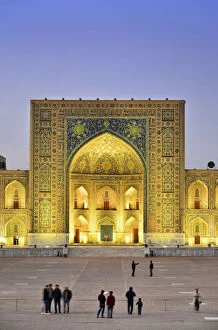 Silk Road Gallery: The Registan square and Tilya-Kori Madrasah. A Unesco World Heritage Site, Samarkand