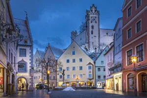 Bayern Collection: Reichenstrasse in the old town of Fuessen with a view of Hohes Schloss, Allgaeu, Bavaria, Germany