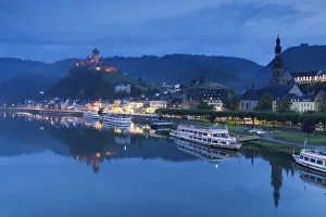 Reichsburg at dusk, Cochem, Rhineland-Palatinate, Germany