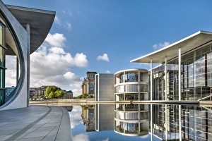 Reichstag, Paul Lobe Haus and River Spree, Berlin, Germany