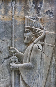 Achaemenian Gallery: Relief, Apadana Palace, Persepolis, ceremonial capital of Achaemenid Empire, Fars