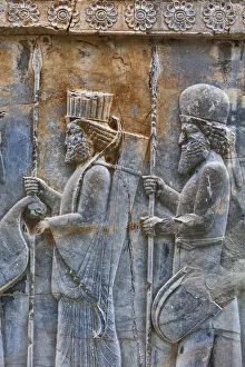 Relief, Apadana Palace, Persepolis, ceremonial capital of Achaemenid Empire, Fars