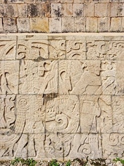 Court Prints: Relief at The Great Ball Game Court, Chichen Itza, Yucatan State, Mexico