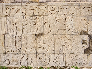 Court Prints: Relief at The Great Ball Game Court, Chichen Itza, Yucatan State, Mexico