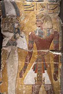 Relief of Pharaoh Seti in front of the God Osiris, Neues Museum, New Museum