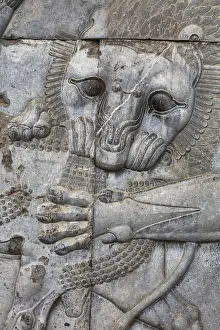Staircase Prints: Relief on staircase, Apadana Palace, Persepolis, ceremonial capital of Achaemenid Empire