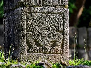 Masonry Prints: Relief at the Temple of the Warriors, Chichen Itza, Yucatan State, Mexico