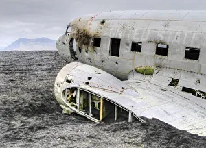 Plane Prints: Remains of the crashed in 1974 US Navy plane, Solheimasandur, Iceland