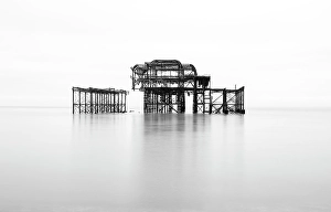 Abandoned Prints: Remains of the West Pier in Brighton, Brighton and Hove, East Sussex, England