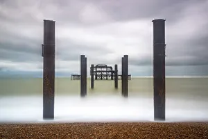 West Pier Prints: Remains of the West Pier, Brighton, East Sussex, England
