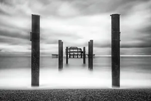 West Pier Prints: Remains of the West Pier, Brighton, East Sussex, England