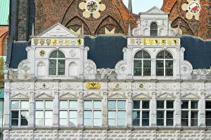 Gable Gallery: Detail of Renaissance facade of Lubeck Town Hall, Lubeck, UNESCO, Schleswig-Holstein, Germany