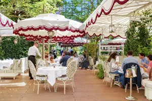 Dining Prints: Renaissance Paris Nobel Tour Eiffel Hotel Hotel Garden Alfresco Dining, Paris, France