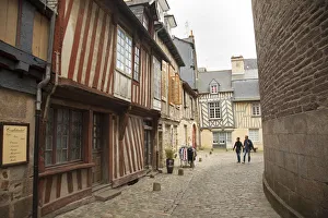 Rennes, France. Visitors enjoy the streets of Rennes historic quarter Rennes, France. Visitors enjoy the streets of Rennes historic quarter