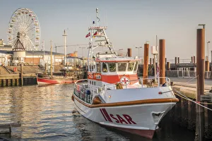 Ferris Wheel Prints: Rescue cruiser Pidder Lung in the port of List, Sylt, Schleswig-Holstein, Germany