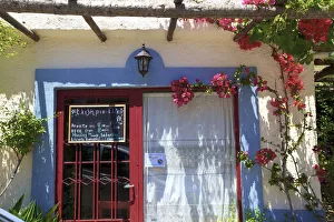 Greek Isle Prints: Restaurant Exterior With Bougainvillea, Kritsa, Crete, Greek Islands, Greece, Europe