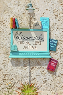 Noto Valley Prints: Restaurant facade, Marzamemi, Noto Valley, Sicily, Italy