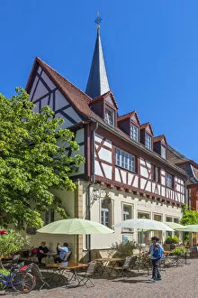 Images Dated 13th August 2020: Restaurant at Freinsheim, Palatinate wine road, Rhineland-Palatinate, Germany
