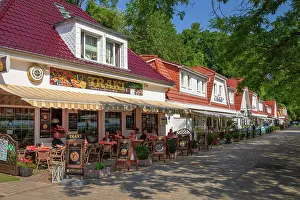 Rugen Prints: Restaurant at the harbour, Sassnitz, Rugen Island, Mecklenburg-Western Pomerania, Germany