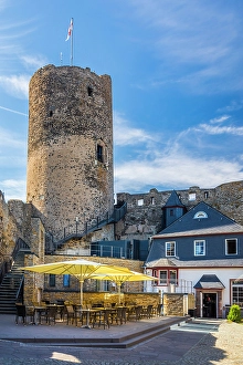 Excursion Restaurant Prints: Restaurant at Landshut Castle, Bernkastel-Kues, Mosel, Rhineland-Palatinate, Germany